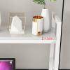 KIZQYN Bookcase 3-Tiers Desktop Bookshelf Storage Organizer Shelves Marble and White Metal Frame Home Office Space Organizer for Storing Books,Files,Office Supplies Bookshelf (Size : 95cmx24cmx83cm) view 3