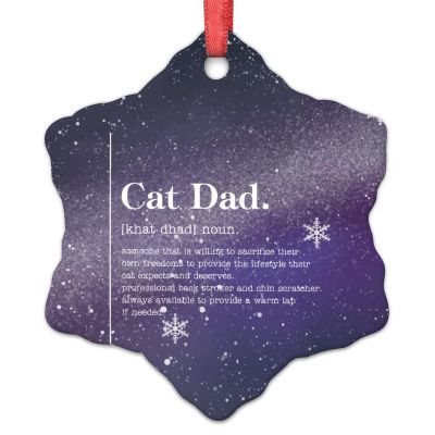 Cat Dad Definition Typography Ornaments for Christmas Trees Funny Quote Cat Dad Personalized Christmas Ornaments 2022 Hanging Ornaments Holiday Christmas Keepsake New Year Gifts 3 Inch