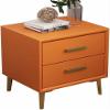 Nightstand, End Table, Side Table Bedside Table Nightstand Made of MDF, Night Stand with 2 Drawers End Table for Bedroom/Living Room/Salon/Office (Color : Orange) view 1