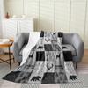 Black Gray Plaids Patchwork Kids Flannel Blanket for Boys Girls Adults,Wild Animals Deer Antlers Bear Bed Blanket,Arrows Pine Trees Throw Blanket,Rustic Fuzzy Blanket,Baby Size (30 x 39 Inches) view 1