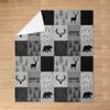 Black Gray Plaids Patchwork Kids Flannel Blanket for Boys Girls Adults,Wild Animals Deer Antlers Bear Bed Blanket,Arrows Pine Trees Throw Blanket,Rustic Fuzzy Blanket,Baby Size (30 x 39 Inches) view 2