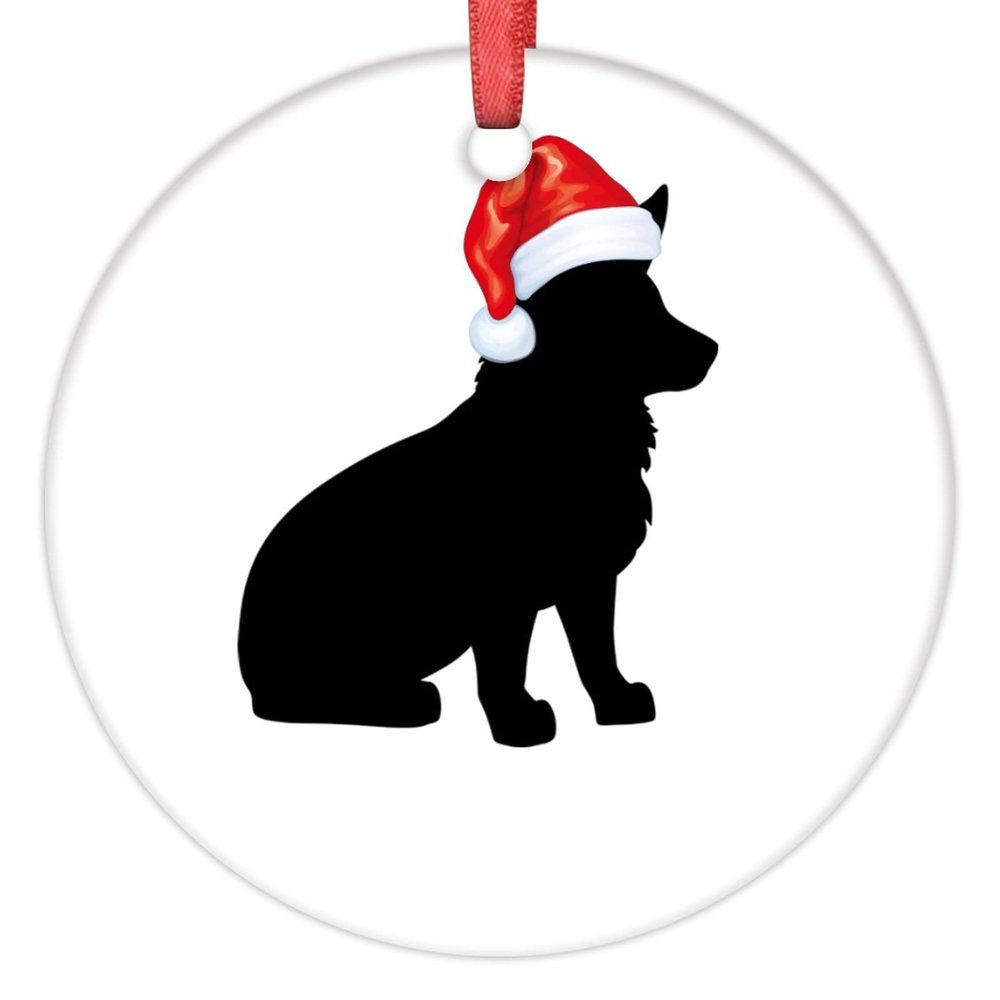 Christmas Dog Silhouette Christmas Decorations for Tree Chow Chow Personalized Christmas Ornaments 2022 Decorative Hanging Ornaments Holiday Christmas Keepsake New Year Gifts 3 Inch