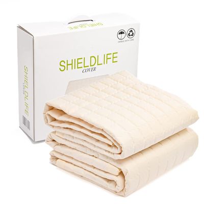 100% Cotton King Mattress Pad/Blanket, Also can be Used as Cover by ShieldLife, Cotton Blend Protection Mat for King Size Bed, Compatible with TheraMat Heated Mattress Pads, Made in Korea