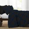 400 Thread Count Two-Tone Diamond Ruffle Duvet/Comforter Cover 3PC Set, 100% Egyptian Cotton Quilt Covers & Pillowcases, Soft and Shaggy Bedding Set - Navy Blue/Black Solid, King Size. view 2