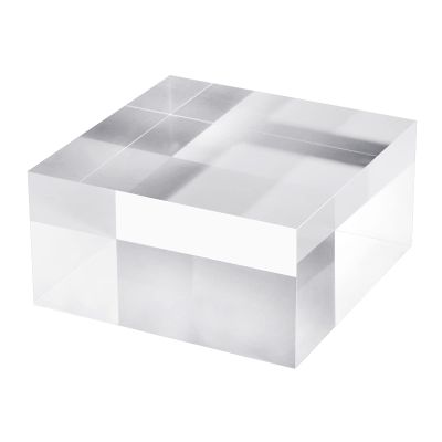 CiaoHER 2in Thickness Solid Acrylic Cube Display Block Clear Polished Pedestal Stand Riser Solid Base 2" x 4" x 4", 1 Pack