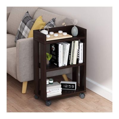Bookcase Mordern Wood Bookshelf Bookcases Furniture Rolling Shelf Storage Rack Shelf for Bedroom, Living Room, Multi-Functional Shelf Units for Collection, Storage Organizer 3 Tier Bookshelf ( Color