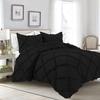 400 Thread Count Two-Tone Diamond Ruffle Duvet/Comforter Cover 3PC Set, 100% Egyptian Cotton Quilt Covers & Pillowcases, Soft and Shaggy Bedding Set - Black/Black Solid, King Size. view 1