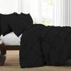 400 Thread Count Two-Tone Diamond Ruffle Duvet/Comforter Cover 3PC Set, 100% Egyptian Cotton Quilt Covers & Pillowcases, Soft and Shaggy Bedding Set - Black/Black Solid, King Size. view 2