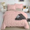 3 Piece Pinch Pleated Ruffle Comforter Set Premium Super Soft | 600 GSM All Season Pintuck | 1000 Thread Count | 100% Egyptian Cotton (Oversized Super King Size Blush Color) view 4