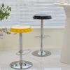 Beer Cover High Chair Home Simple Bar Chair Breakfast Dining Stool Chair for Kitchen Island Counter, Adjustable Swivel Gas Lift, Metal Footrest and Base view 4
