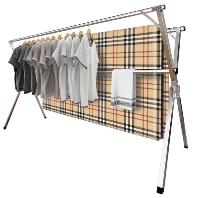 Clothes Drying Rack Folding Indoor Small 59in, Hanging Clothes Drying Racks for Laundry, Sturdy Outdoor Clothes Drying Rack Heavy Dduty, with Windproof Hooks Retractable