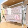 Clothes Drying Rack Folding Indoor Small 59in, Hanging Clothes Drying Racks for Laundry, Sturdy Outdoor Clothes Drying Rack Heavy Dduty, with Windproof Hooks Retractable view 2