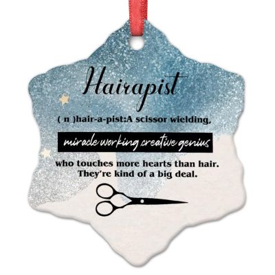 Barber Shop Hairdresser Stylist Christmas Decorations for Tree Hairapist Definition Personalized Christmas Ornaments 2022 Hanging Ornaments Holiday Christmas Keepsake New Year Gifts 3 Inch
