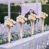 Fichiouy 2/4PCS Crystal Wedding Flower Vase for Flowers, Crystals Floral Vase Stand Table Decorative Centerpiece Dinner Anniversary Ceremony Party Gold/Silver (Gold 4PCS) view 2