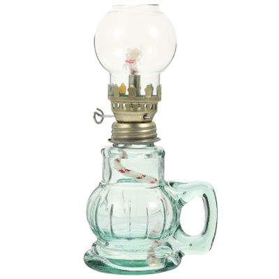 DECHOUS Vintage Decor Glass Kerosene Oil Lamps Lantern Vintage Oil Lamps Retro Lantern Indoor Decorative Oil Lights for Tabletop Decor Emergency Lighting Green Home Decor