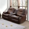 A Ainehome Leather Recliner Sofa Sets, Recliner Loveseat Sofa for Living Room Furniture Set, Reclining Loveseat Couch, Wall Hugger Double Recliners for House/Office/Rv(C-Brown Leather,Loveseat) view 1