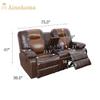 A Ainehome Leather Recliner Sofa Sets, Recliner Loveseat Sofa for Living Room Furniture Set, Reclining Loveseat Couch, Wall Hugger Double Recliners for House/Office/Rv(C-Brown Leather,Loveseat) view 2