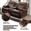 A Ainehome Leather Recliner Sofa Sets, Recliner Loveseat Sofa for Living Room Furniture Set, Reclining Loveseat Couch, Wall Hugger Double Recliners for House/Office/Rv(C-Brown Leather,Loveseat) view 3