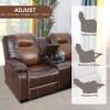 A Ainehome Leather Recliner Sofa Sets, Recliner Loveseat Sofa for Living Room Furniture Set, Reclining Loveseat Couch, Wall Hugger Double Recliners for House/Office/Rv(C-Brown Leather,Loveseat) view 4
