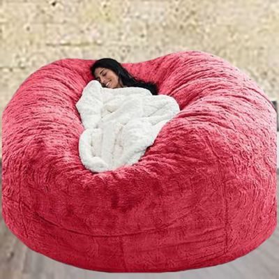 AAXYZX No Filler Oversized Bean Bag Cover,largertnbean Bag Cover Pink,Bean Bag Chair Cover Only Lazy Sofa Bed Cover PV Velvet Bean Bag Cover Gaming and Young Adult Bean Bag Chair