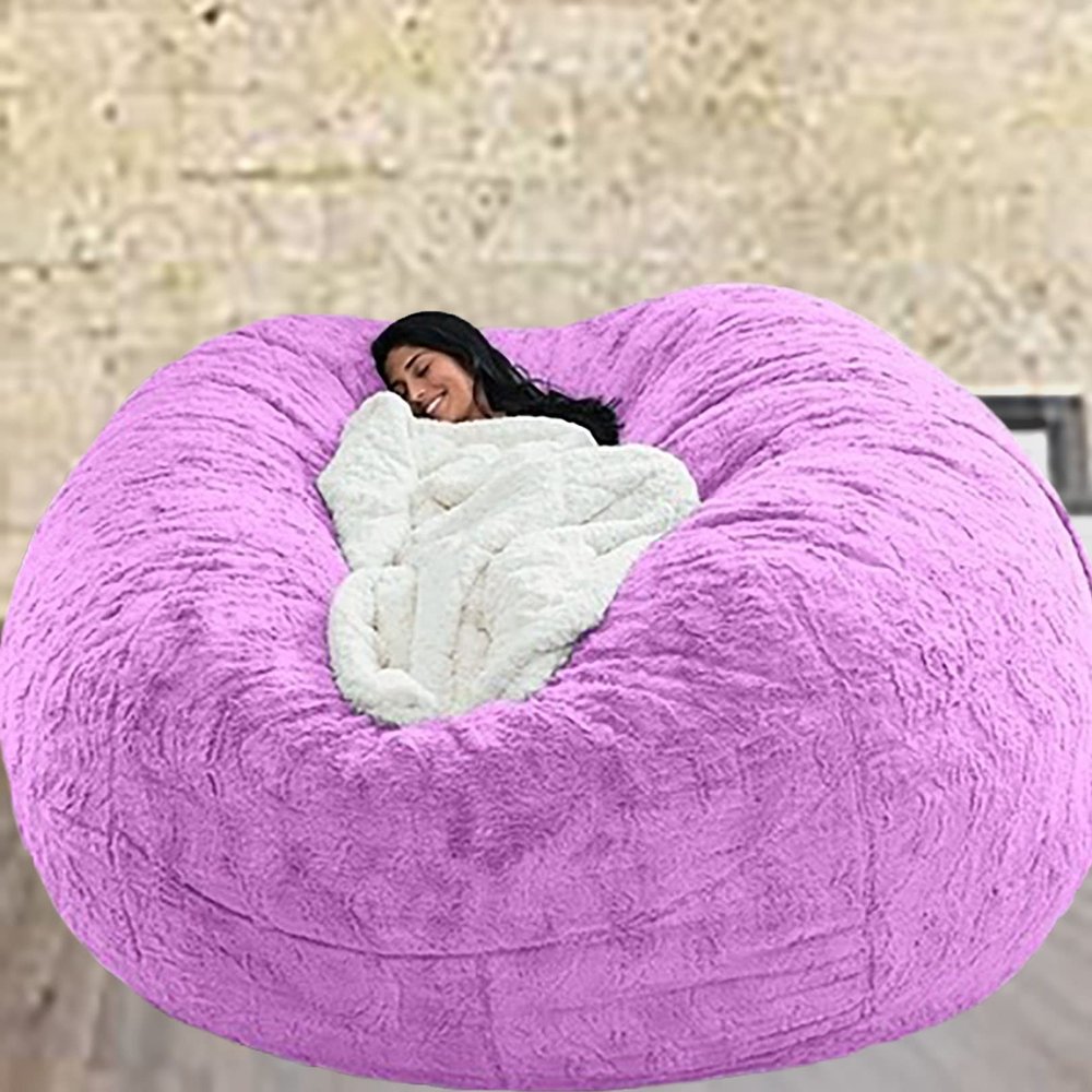 AAXYZX No Filler Oversized Bean Bag Cover,largertnbean Bag Cover Pink,Bean Bag Chair Cover Only Lazy Sofa Bed Cover PV Velvet Bean Bag Cover Gaming and Young Adult Bean Bag Chair