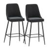 Bar Stools Dining Chair Metal Bar Stools Set of 2 Bar Stools with High Backrest Velvet Barstool Metal Black Footrest Farmhouse Island Chairs Breakfast Dining Stools for Kitchen Bistro Pub Di view 1