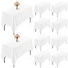 White Rectangle Tablecloth 60 x 102 Inch for 6 Foot Table, Wrinkle Resistant Washable Polyester Table Cover for Wedding Dining Table Buffet Parties and Camping, 10 Pack view 1