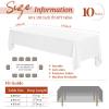 White Rectangle Tablecloth 60 x 102 Inch for 6 Foot Table, Wrinkle Resistant Washable Polyester Table Cover for Wedding Dining Table Buffet Parties and Camping, 10 Pack view 2
