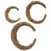 3pcs Wreath Rattan Moon Shape Dried Wreath Vine Rings for Christmas Wedding Party Supplies DIY Crafts Dream Catcher Art Projects view 1