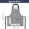 Jiuguva 2 Pcs Kids Apron Adjustable Cotton Toddler Cooking Stripe Chef Apron with 2 Pockets for Children Baking(Black, Brown) view 3