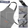 Jiuguva 2 Pcs Kids Apron Adjustable Cotton Toddler Cooking Stripe Chef Apron with 2 Pockets for Children Baking(Black, Brown) view 4
