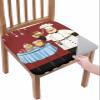 Farmhouse Cartoon Fat Chef Seat Covers for Dining Room Chairs Covers, Office Chair Seat Cover, Retro Black White Plaid Chair Slipcovers Stretch Cushion Protector for Kitchen Banquet Set of 2 view 1