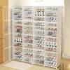 MONIPA 36/48 Pack Shoes Storage Boxes with Lid, Cube Unit Organizer Cabinet Shelf - Clear Stackable Shoe Containers Bins Holders for Closet Bedroom Small Space (48) view 1