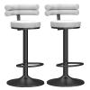 Bar Stools Dining Chair Breakfast Bar Stools Set of 2 Velvet Fabric Swivel Adjustable Counter Height Stools with Back Armless Chairs for Home Kitchen Island Pub Black view 1
