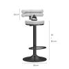 Bar Stools Dining Chair Breakfast Bar Stools Set of 2 Velvet Fabric Swivel Adjustable Counter Height Stools with Back Armless Chairs for Home Kitchen Island Pub Black view 3