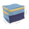 LIFKOME Ottoman Cover, Sky-Blue, 42x42x33cm, Cotton and Linen Material, Decorative Accent Piece view 2