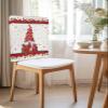 Dining Chair Back Covers, Valentine's Day Gnome Rose Floral Print Anniversary Wedding Decoration Chair Covers Chair Slipcovers Protective Covers for Holiday Party Festival Decoration, Set of 8 view 2