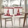 Dining Chair Back Covers, Valentine's Day Gnome Rose Floral Print Anniversary Wedding Decoration Chair Covers Chair Slipcovers Protective Covers for Holiday Party Festival Decoration, Set of 8 view 4
