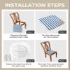 Savannan Dining Room Chair Seat Covers, Simple Blue and White Stripe Removable Stretch Chair Seat Cushion Slipcovers Protector for Holiday Party Festival Decoration, Set of 6 view 4