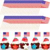 1000 Pcs 4th of July American Toothpick Flag Toppers Cake Decorations Independence Day Patriotic Cupcake Toppers Picks for Army Graduation Party Birthday Supplies view 1