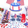 1000 Pcs 4th of July American Toothpick Flag Toppers Cake Decorations Independence Day Patriotic Cupcake Toppers Picks for Army Graduation Party Birthday Supplies view 2