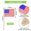 1000 Pcs 4th of July American Toothpick Flag Toppers Cake Decorations Independence Day Patriotic Cupcake Toppers Picks for Army Graduation Party Birthday Supplies view 3