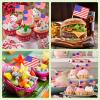 1000 Pcs 4th of July American Toothpick Flag Toppers Cake Decorations Independence Day Patriotic Cupcake Toppers Picks for Army Graduation Party Birthday Supplies view 4