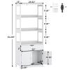 DICTAC Kitchen Pantry Storage Cabinets Freestanding Tall Bathroom Cabinet with Shelves and Drawer 64''H Sideboard Microwave Space Cupboard Organizer for Home Office,White, 23.62x13x64.06inch view 2