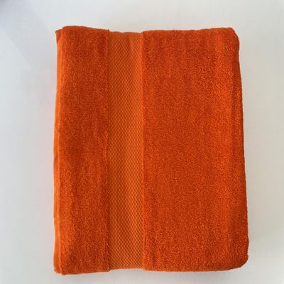 BONPERLA 100% Cotton Turkish Towels for Bath Hotel and Spa, Oversized Bath Towels, Soft and Absorbent Bath Sheet, Orange (4)