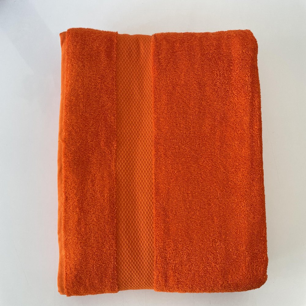 BONPERLA 100% Cotton Turkish Towels for Bath Hotel and Spa, Oversized Bath Towels, Soft and Absorbent Bath Sheet, Orange (4)