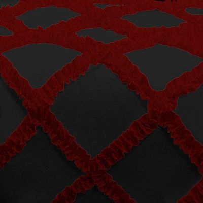 400 Thread Count Two-Tone Diamond Ruffle Duvet/Comforter Cover 3PC Set, 100% Egyptian Cotton Quilt Covers & Pillowcases, Soft and Shaggy Bedding Set - Chocolate/Black Solid, Oversize Queen Size.