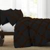 400 Thread Count Two-Tone Diamond Ruffle Duvet/Comforter Cover 3PC Set, 100% Egyptian Cotton Quilt Covers & Pillowcases, Soft and Shaggy Bedding Set - Chocolate/Black Solid, Oversize Queen Size. view 2
