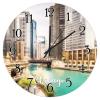 Hanging Wall Clock USA City Chicago Wall Clock Silent Non-Ticking Wall Clocks American Cities in Illinois States Round Clocks City Souvenir Clocks for Home Office 15inch view 1