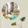 Hanging Wall Clock USA City Chicago Wall Clock Silent Non-Ticking Wall Clocks American Cities in Illinois States Round Clocks City Souvenir Clocks for Home Office 15inch view 4